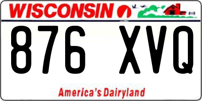WI license plate 876XVQ