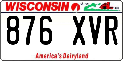 WI license plate 876XVR