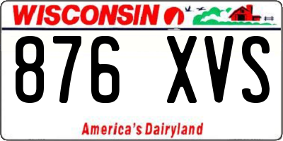 WI license plate 876XVS