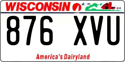 WI license plate 876XVU