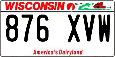 WI license plate 876XVW