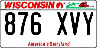 WI license plate 876XVY