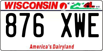 WI license plate 876XWE