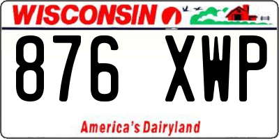 WI license plate 876XWP