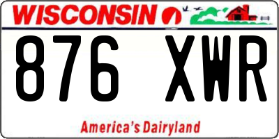WI license plate 876XWR
