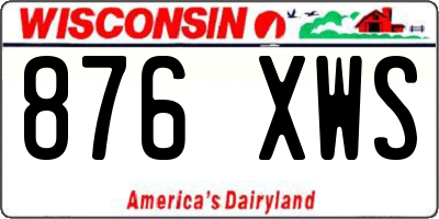 WI license plate 876XWS