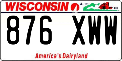 WI license plate 876XWW