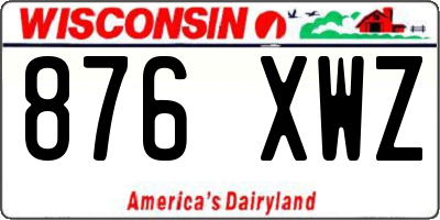 WI license plate 876XWZ