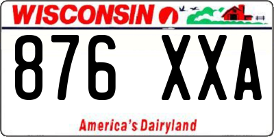 WI license plate 876XXA