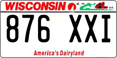 WI license plate 876XXI
