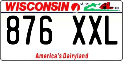WI license plate 876XXL