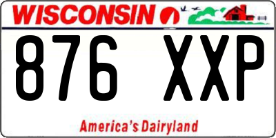 WI license plate 876XXP