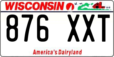 WI license plate 876XXT