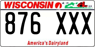 WI license plate 876XXX