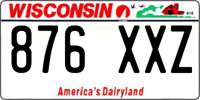 WI license plate 876XXZ