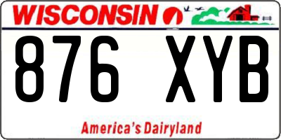 WI license plate 876XYB