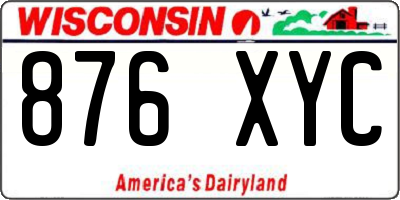 WI license plate 876XYC