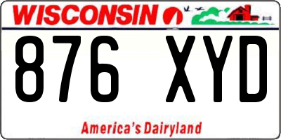 WI license plate 876XYD