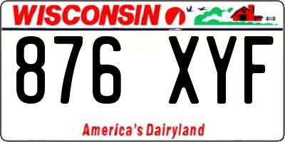 WI license plate 876XYF