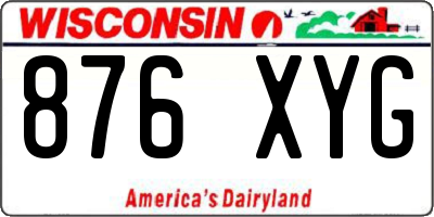 WI license plate 876XYG