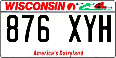 WI license plate 876XYH
