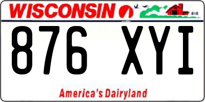 WI license plate 876XYI