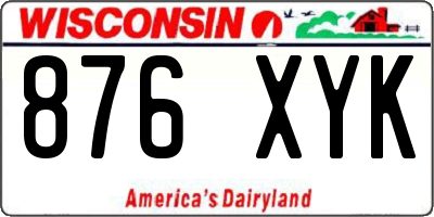 WI license plate 876XYK