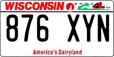 WI license plate 876XYN