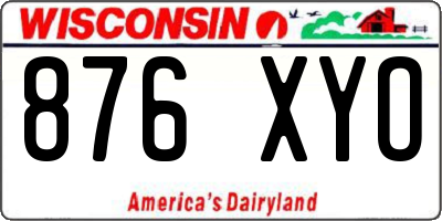 WI license plate 876XYO