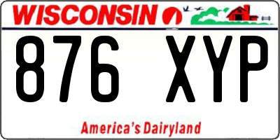 WI license plate 876XYP