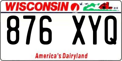 WI license plate 876XYQ