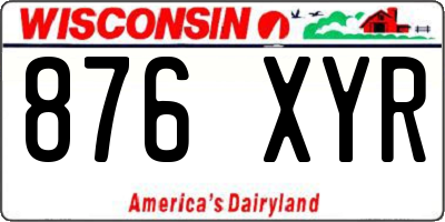 WI license plate 876XYR