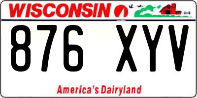 WI license plate 876XYV