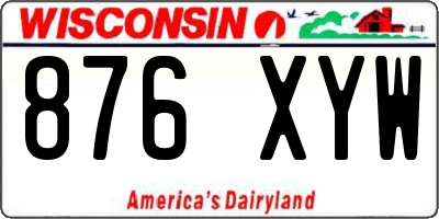 WI license plate 876XYW