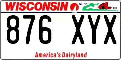 WI license plate 876XYX