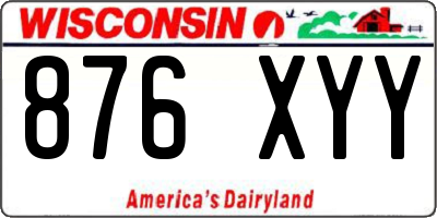 WI license plate 876XYY