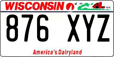 WI license plate 876XYZ