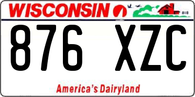 WI license plate 876XZC