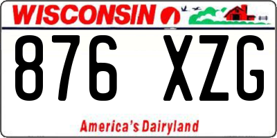 WI license plate 876XZG