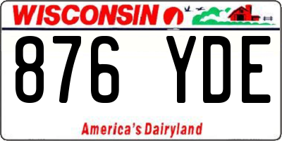 WI license plate 876YDE