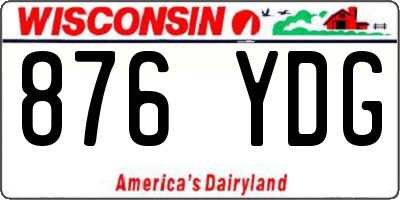 WI license plate 876YDG