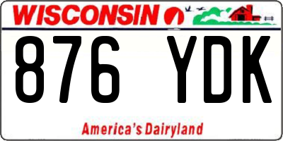WI license plate 876YDK