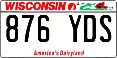 WI license plate 876YDS