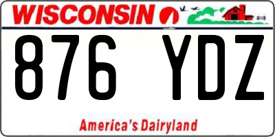 WI license plate 876YDZ