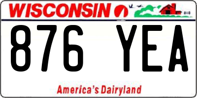 WI license plate 876YEA