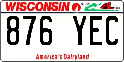 WI license plate 876YEC