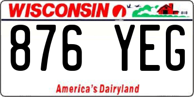 WI license plate 876YEG