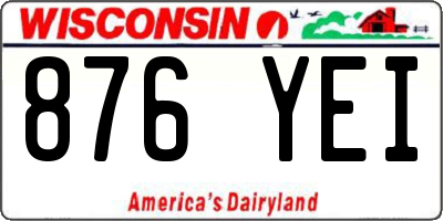 WI license plate 876YEI