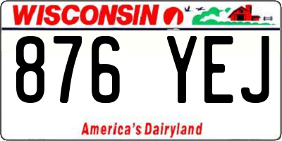 WI license plate 876YEJ
