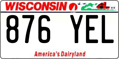WI license plate 876YEL